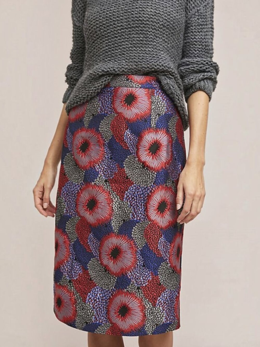 NWT Anthropologie Monello Jacquard Pencil Skirt by ISLA MAUDE​ - Picture 3 of 7